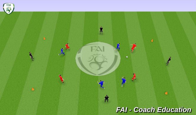 Football/Soccer Session Plan Drill (Colour): Warm-up part 2
