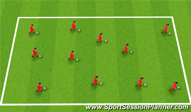 Football/Soccer Session Plan Drill (Colour): Warm Up