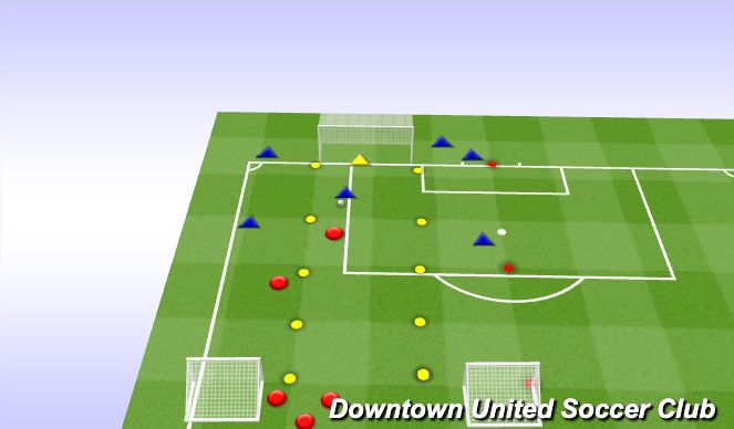 Football/Soccer Session Plan Drill (Colour): 3v2