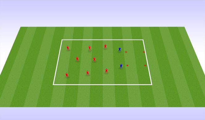 Football/Soccer Session Plan Drill (Colour): Cat and Mouse warm up game