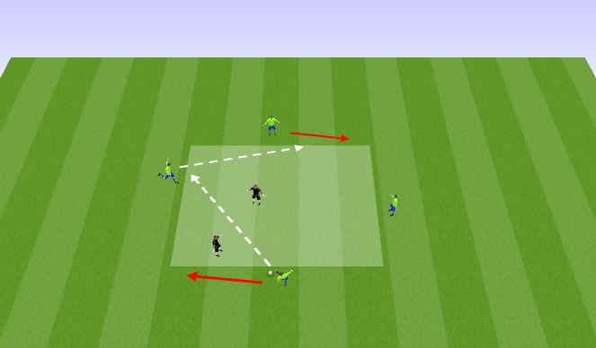 Football/Soccer Session Plan Drill (Colour): 4v2 Rondo 