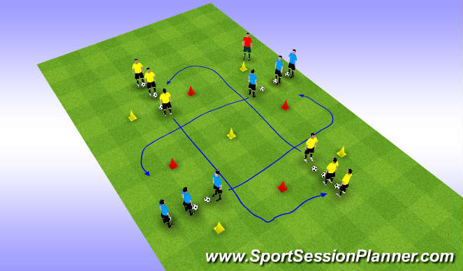 Football/Soccer Session Plan Drill (Colour): Variatie 1