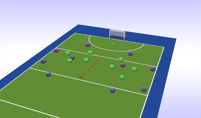 Hockey Session Plan Drill (Colour): Outletting Rondo Both Sides