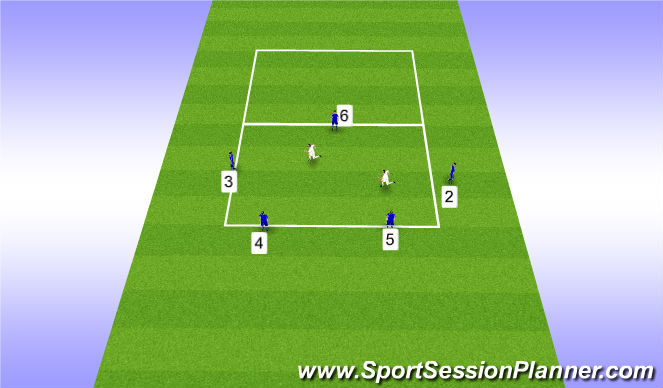 Football/Soccer Session Plan Drill (Colour): 5v2 Competition