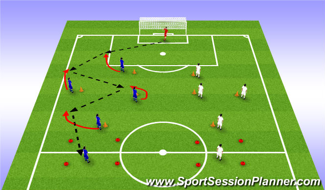 Football/Soccer Session Plan Drill (Colour): Build out patterns
