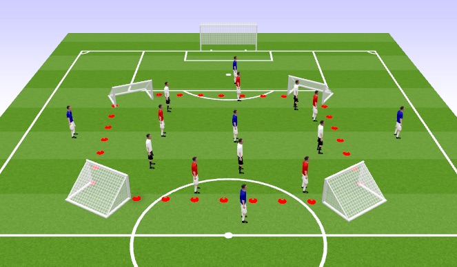 Football/Soccer Session Plan Drill (Colour): 5v5 + 5 Overload