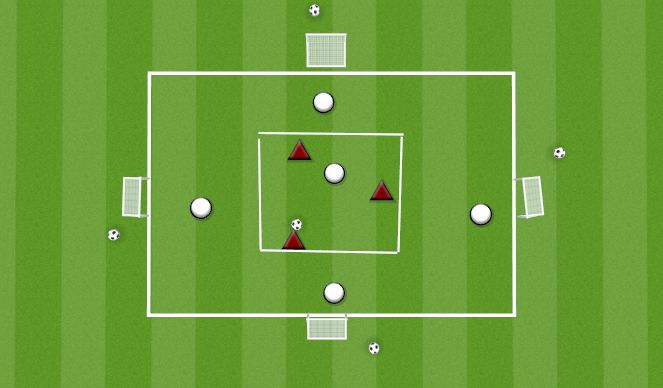 Football/Soccer Session Plan Drill (Colour): TO 4 GOALS