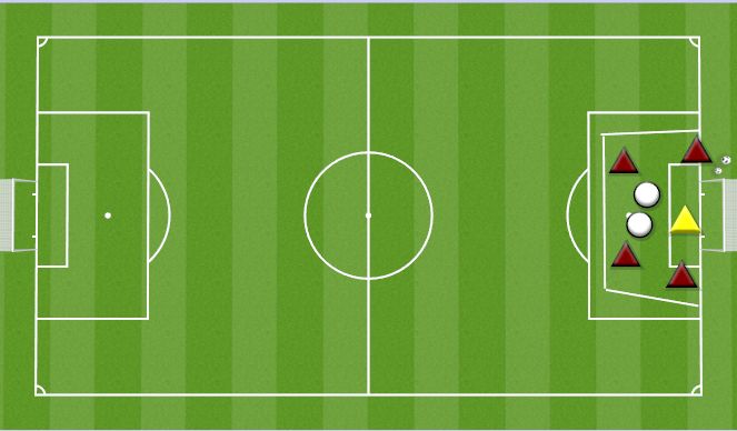 Football/Soccer Session Plan Drill (Colour): DEFENDING HIGH PRESSURE 4V2 TO GOAL