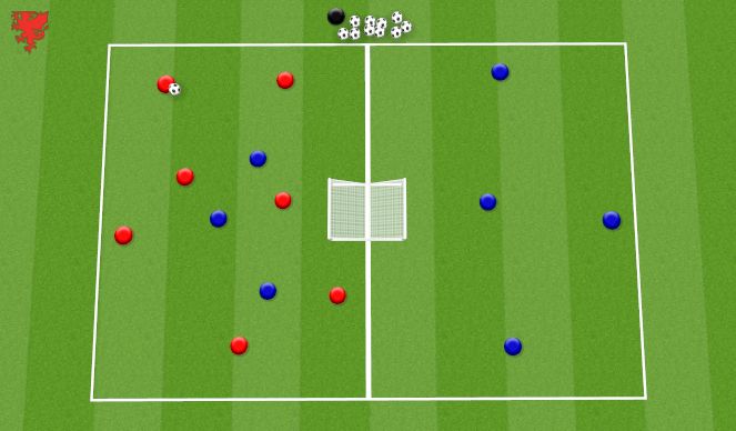 Football/Soccer Session Plan Drill (Colour): Makers Takers 7v3 Possession Game