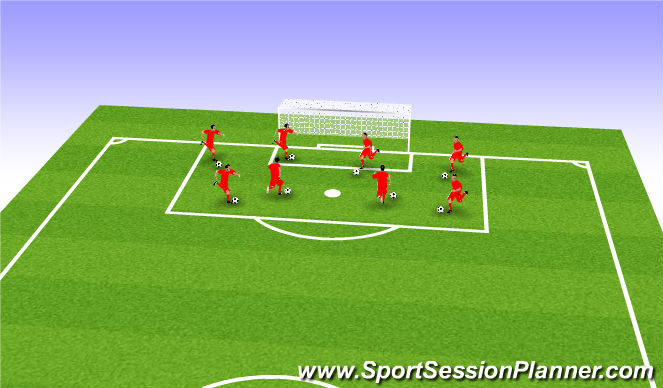 Football/Soccer Session Plan Drill (Colour): Ball Mastery Warm up