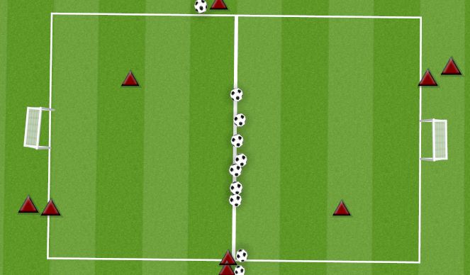 Football/Soccer Session Plan Drill (Colour): 1V1 MESSI CHALLENGE