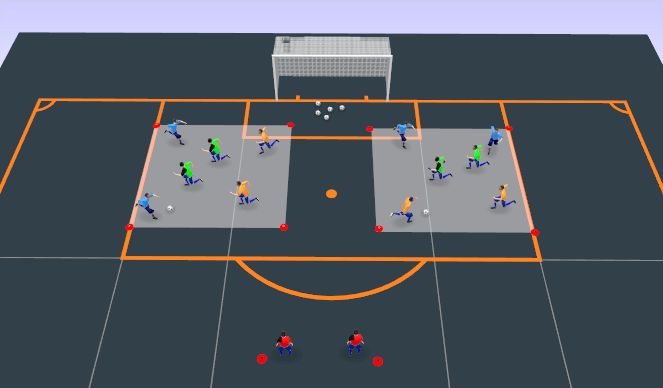 Football/Soccer Session Plan Drill (Colour): 4v2 partner transition rondo