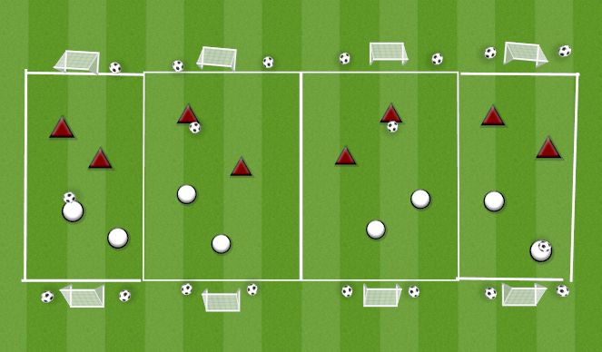 Football/Soccer Session Plan Drill (Colour): 2V2 PROGRESSING INTO A 4V4