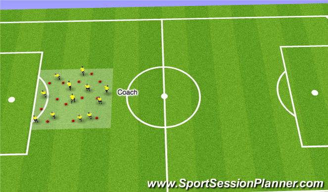 Football/Soccer Session Plan Drill (Colour): Warm Up