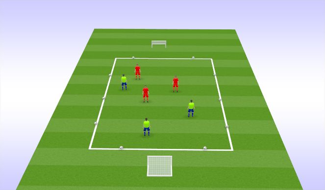 Football/Soccer Session Plan Drill (Colour): 3v3s