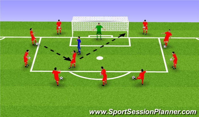 Football/Soccer Session Plan Drill (Colour): Find Space In The Box