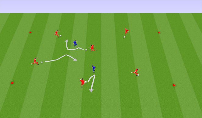 Football/Soccer Session Plan Drill (Colour): Stage 1.2 - Beating the Defender