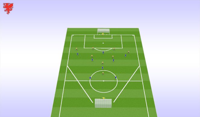 Football/Soccer Session Plan Drill (Colour): SSG - 9 v 9