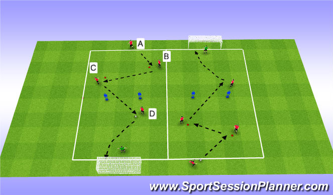 Football/Soccer Session Plan Drill (Colour): P1) Passing Through