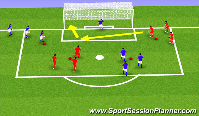 Football/Soccer Session Plan Drill (Colour): amerikaans kopspel
