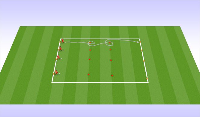 Football/Soccer Session Plan Drill (Colour): Dribbling Relay Race 