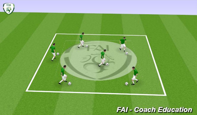 Fútbol Ejercicio del Plan de Sesiones (Color): Ball Mastery (5 mins)