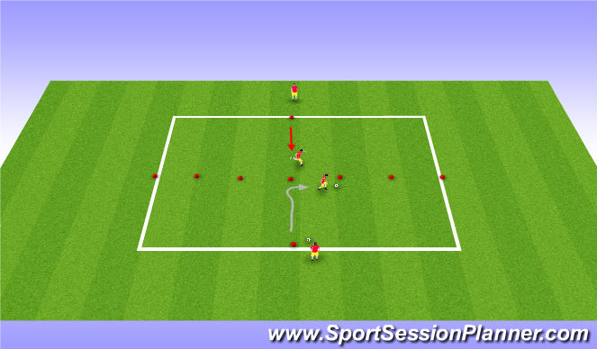 Football/Soccer Session Plan Drill (Colour): Fake to the Line