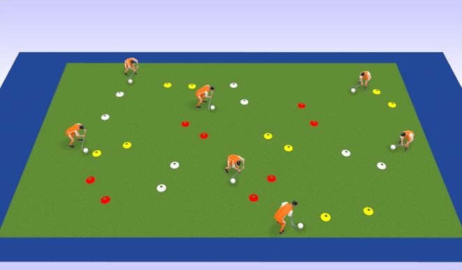 Hockey Session Plan Drill (Colour): Carry