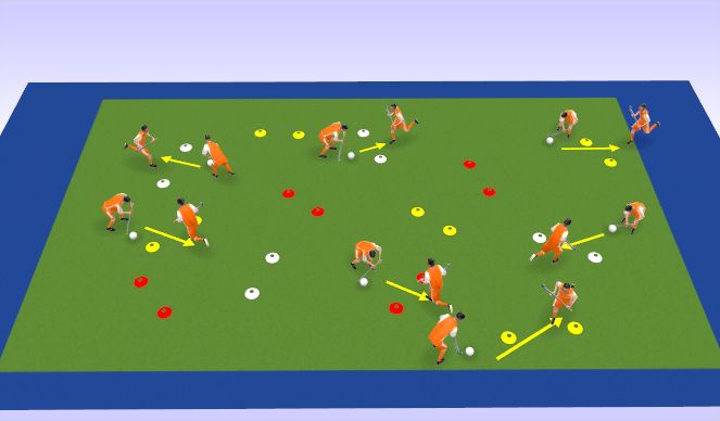 Hockey Session Plan Drill (Colour): Pass