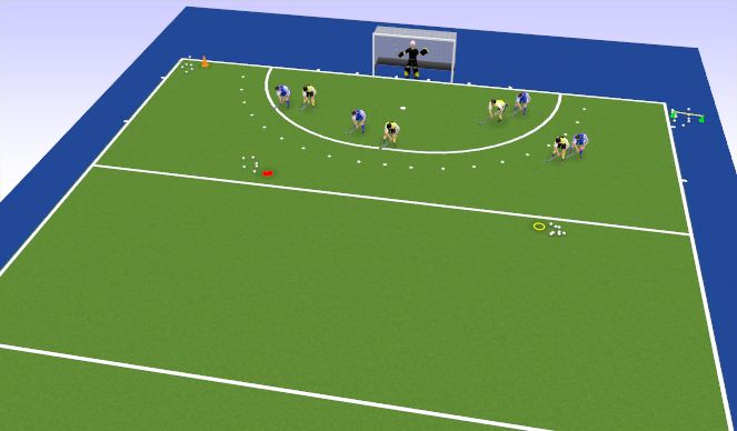 Hockey Session Plan Drill (Colour): 4 v4 man marking 