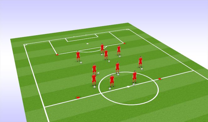 Football/Soccer Session Plan Drill (Colour): Technical Warmup 1