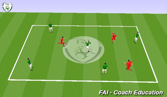 Football/Soccer Session Plan Drill (Colour): Possession - 5 v 3