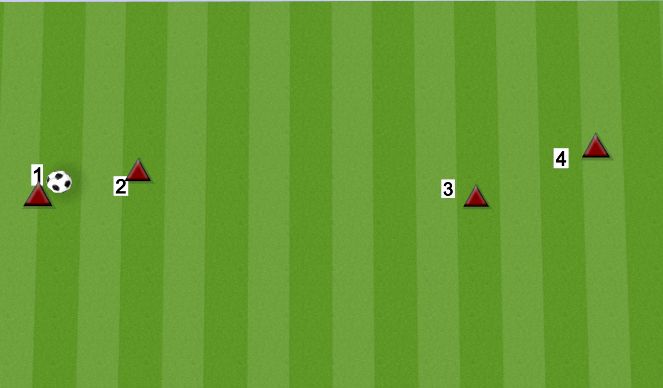Football/Soccer Session Plan Drill (Colour): PASSING SHORT-SHORT-LONG (IN FOUR'S)