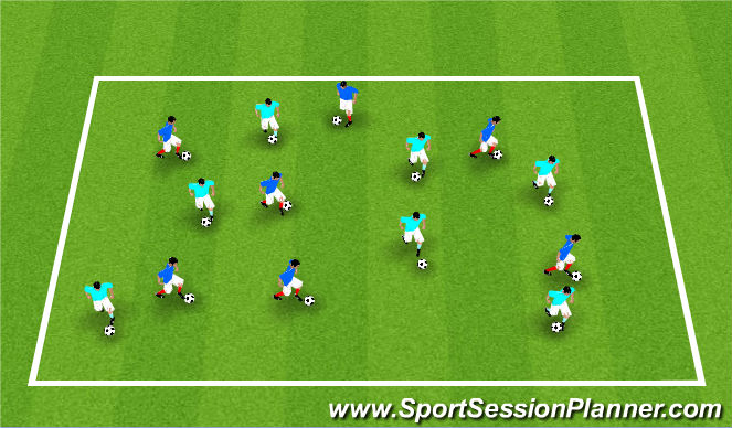 Football/Soccer Session Plan Drill (Colour): Warm Up
