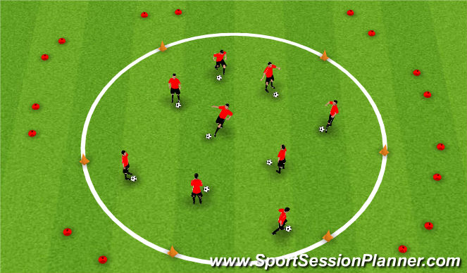 Football/Soccer Session Plan Drill (Colour): Dribbling - Alien attack