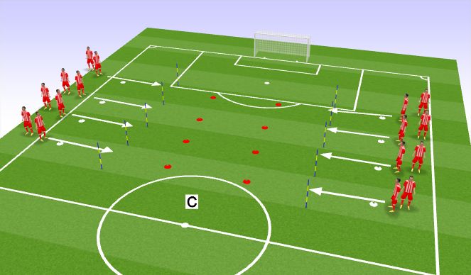 Football/Soccer Session Plan Drill (Colour): Reactive Sprints