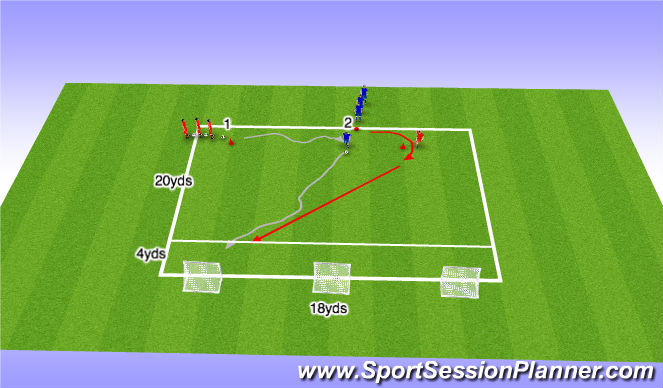 Football/Soccer Session Plan Drill (Colour): Stop & Starts - Coerver