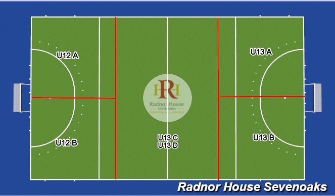 Hockey Session Plan Drill (Colour): Pitch Layout