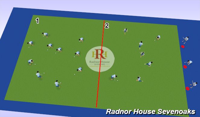 Hockey Session Plan Drill (Colour): Warm up/Skills Focus