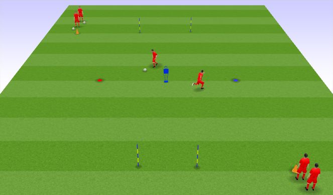 Football/Soccer Session Plan Drill (Colour): Reaction Dribbling