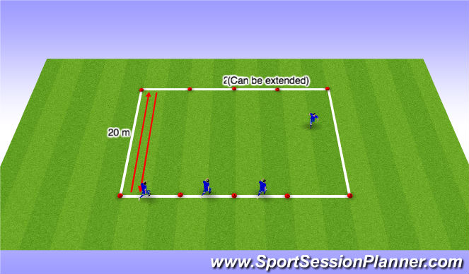 Football/Soccer Session Plan Drill (Colour): Dynamic Flexibility Warm