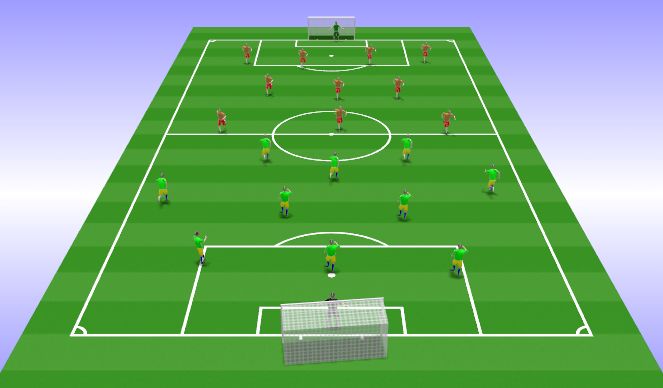 Football/Soccer Session Plan Drill (Colour): 11 v 11 game.