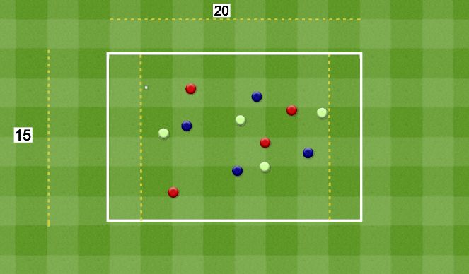Football/Soccer Session Plan Drill (Colour): 4 v 4 + 4 to endzone