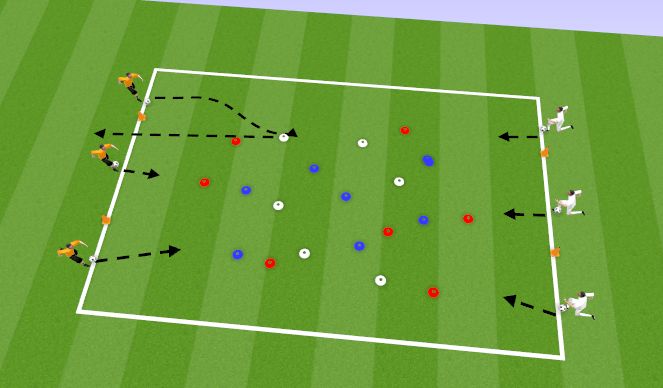 Football/Soccer Session Plan Drill (Colour): Recoge las setas