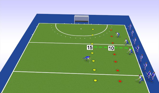 Hockey Session Plan Drill (Colour): Warm Up Race