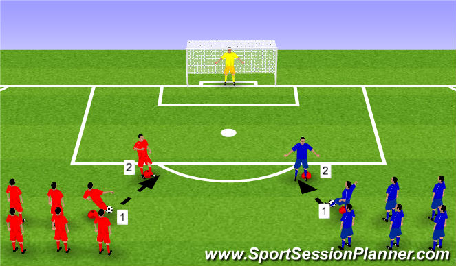 Football/Soccer Session Plan Drill (Colour): Shooting