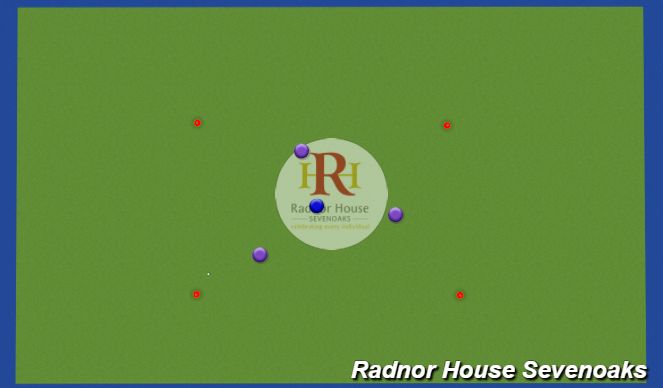 Hockey Session Plan Drill (Colour): 3v1 Rondo