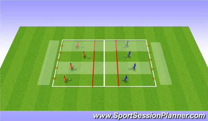 Football/Soccer Session Plan Drill (Colour): Space battle