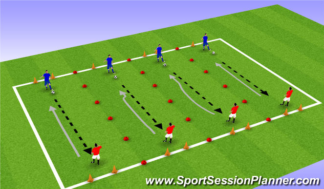 Football/Soccer Session Plan Drill (Colour): Skill