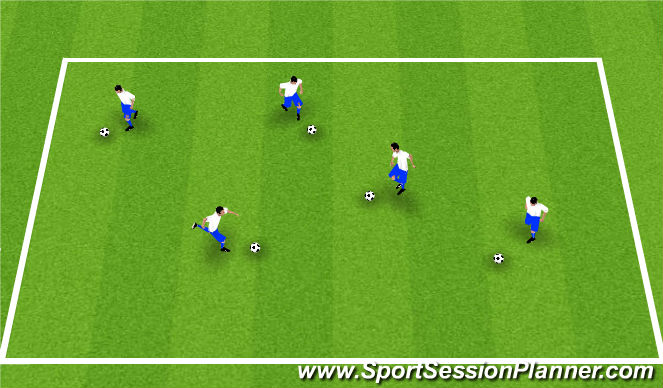 Football/Soccer Session Plan Drill (Colour): Warm-Up - Red Light, Green Light